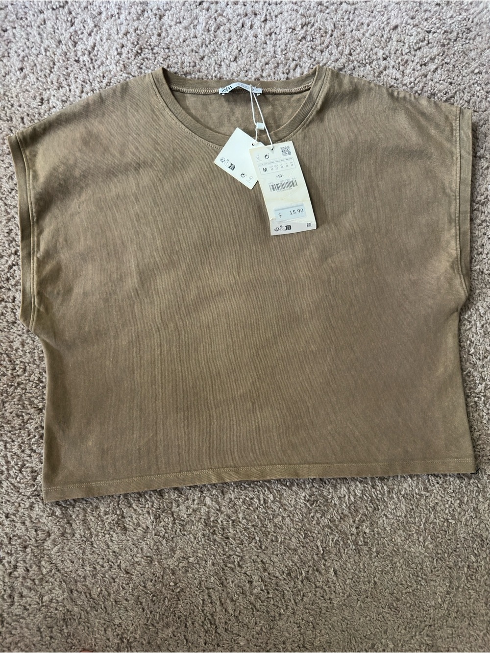 Minimal Boxy Tee in Olive Brown - Women Tops